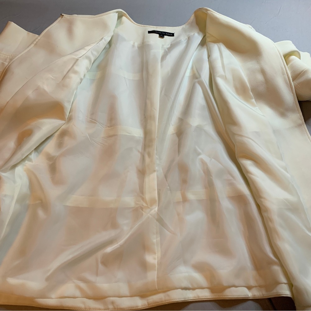 Preston & York Womens White Cropped Jacket Blazer‎ Open Front Size 14 - Picture 5 of 7